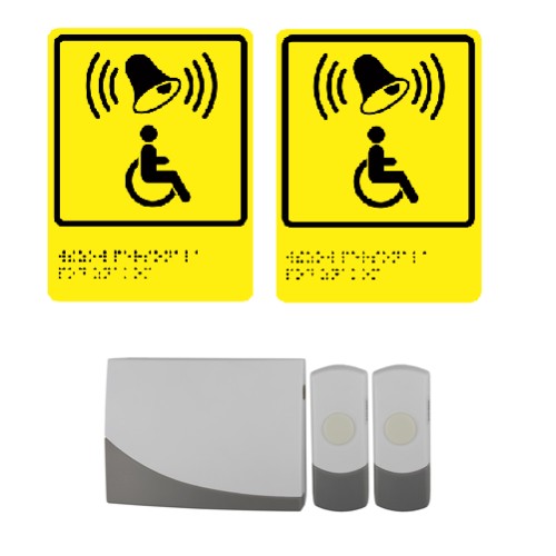 2 Кнопки вызова персонала для инвалидов (с 1 приемником и 2 табличками) Э91-2