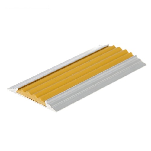 Алюминиевая полоса с резиновой вставкой 46 мм (длина 1 м.) желтая