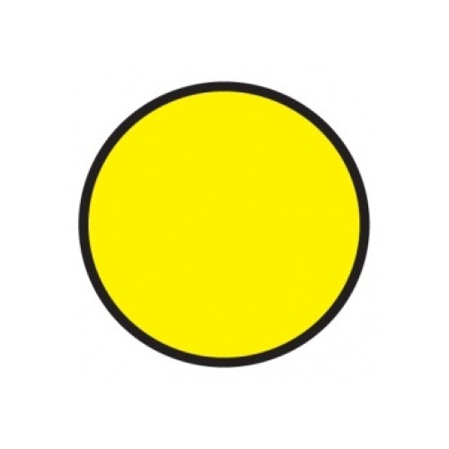 Наклейка информационная 200х200 мм круг желтый